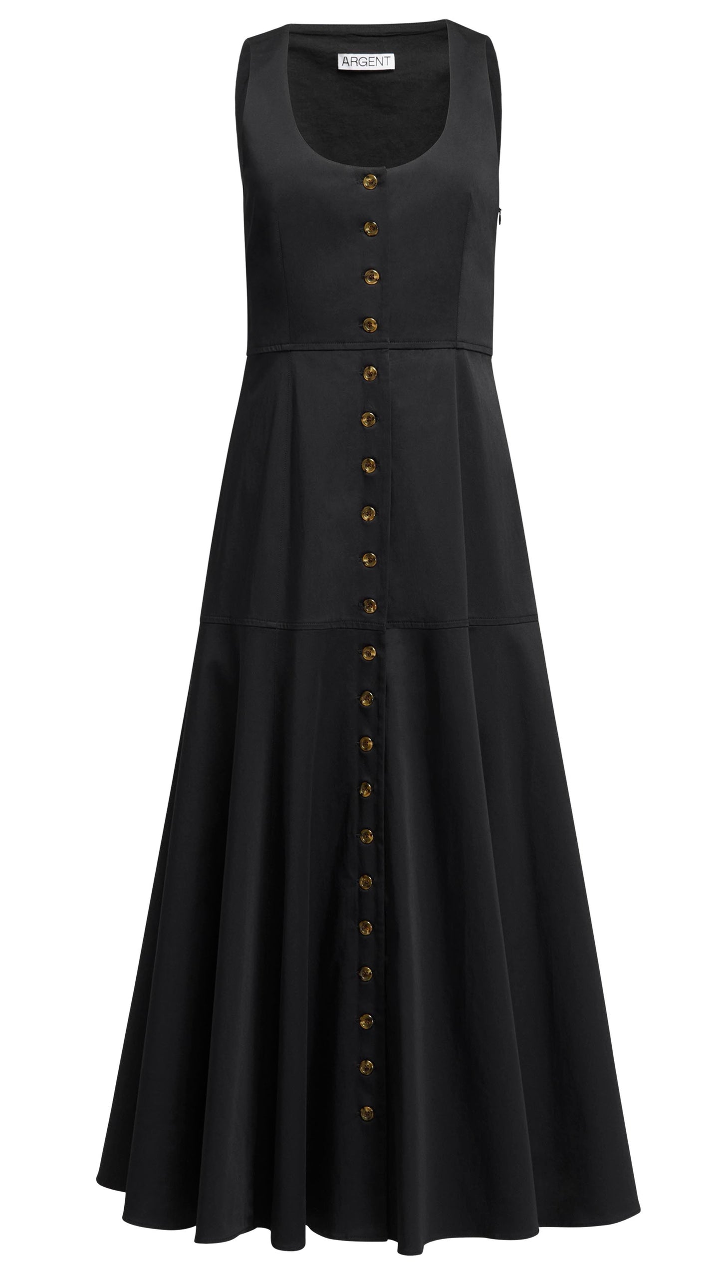 Marcy Dress in Cotton Sateen | Black