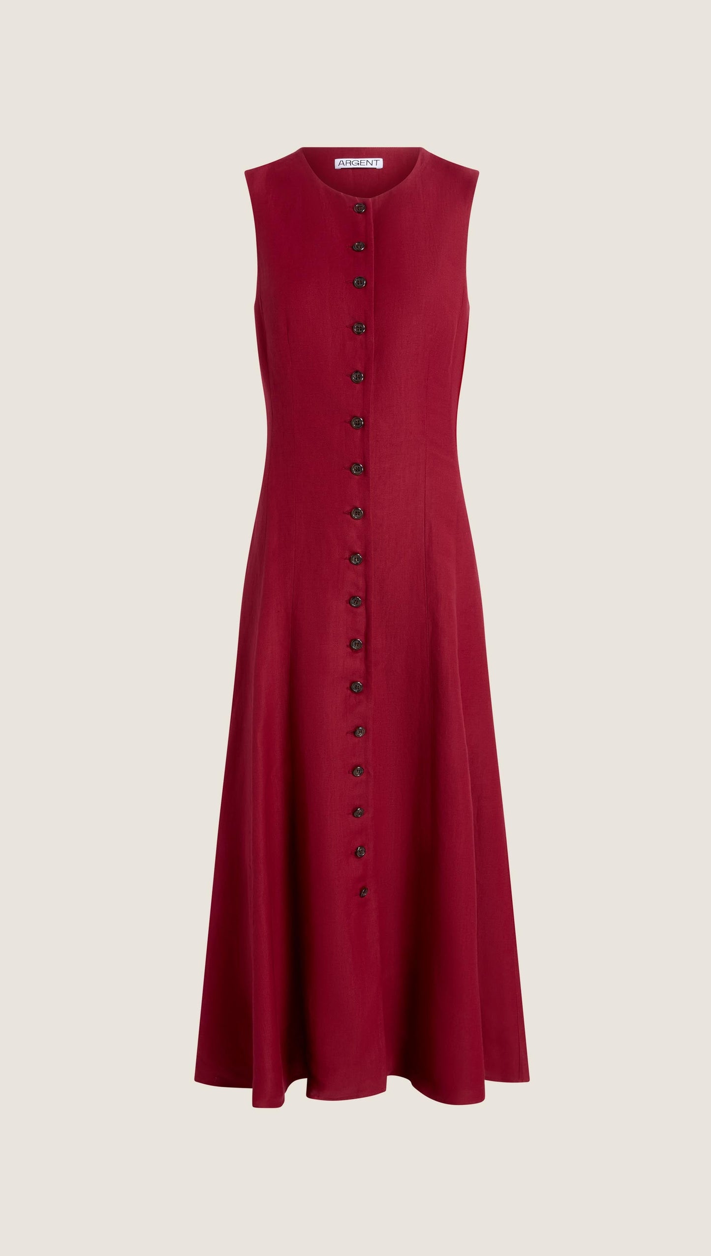 Carroll Dress in Viscose Linen | Maroon