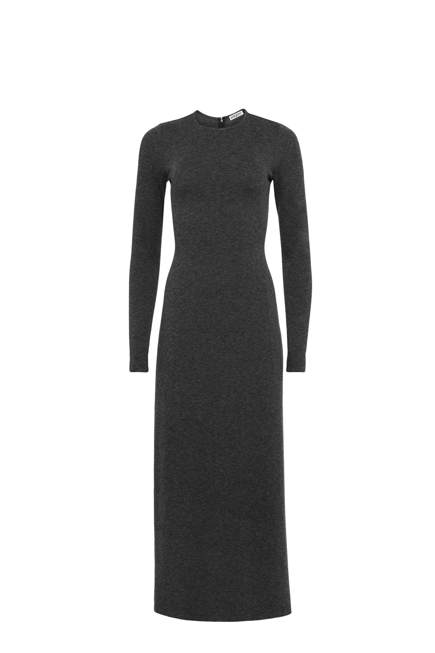 Crewneck Dress in Wool Jersey | Dark Grey Melange